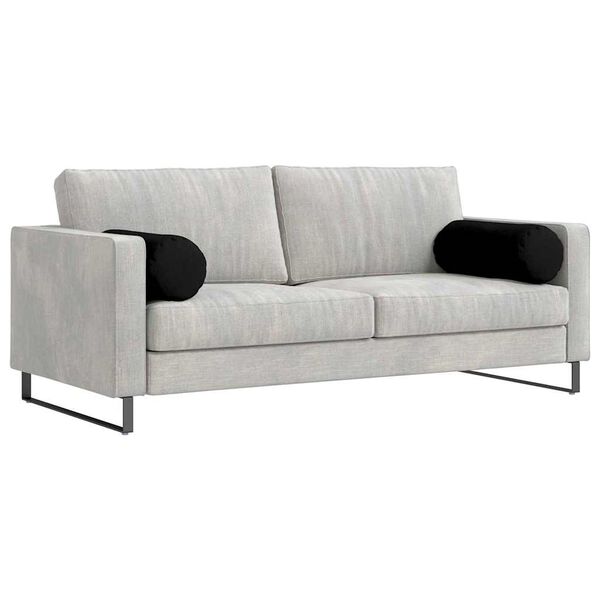 vidaXL Valjkasti jastučići 2 pcs Crna Ø 25 x 70 cm Mikrofiber tkanina