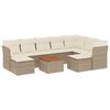 vidaXL 10-dijelni set vrtnih sofa s jastucima bež od poliratana