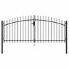 vidaXL Dvostruka vrata za ogradu s kopljima na vrhu 300 x 150 cm