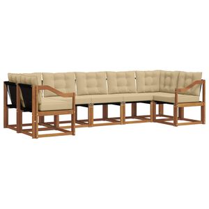 vidaXL Set vanjskih sofa 7 kom. Prirodna i bež