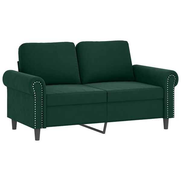 vidaXL 3-dijelni set sofa s jastucima tamnozeleni bar&scaron;unasti