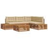vidaXL Set vanjskih sofa s jastukom 5 Komad Prirodna i bež