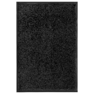 vidaXL Otirač perivi crni 40 x 60 cm