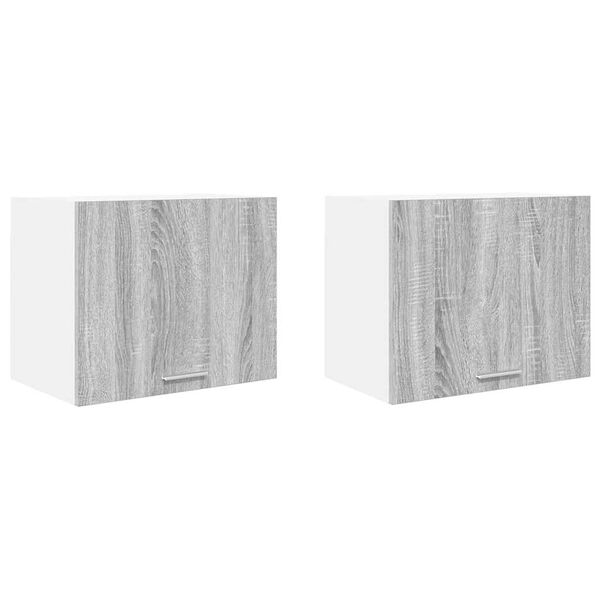 vidaXL Viseći ormarić 2 pcs Siva Sonoma i bijela 50 x 31 x 40 cm