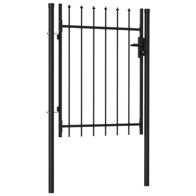 vidaXL Jednostruka vrata za ogradu sa šiljcima na vrhu 1 x 1,2 m crna