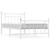 vidaXL Metalni okvir kreveta uzglavlje i podnožje bijeli 100x200 cm