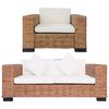 vidaXL 2-dijelni set sofa od prirodnog ratana s jastucima