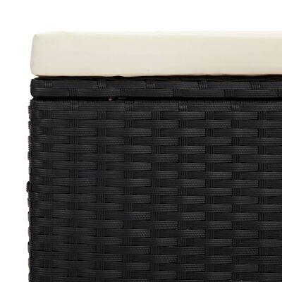 vidaXL Otoman s jastukom crni 40 x 30 x 40 cm od poliratana