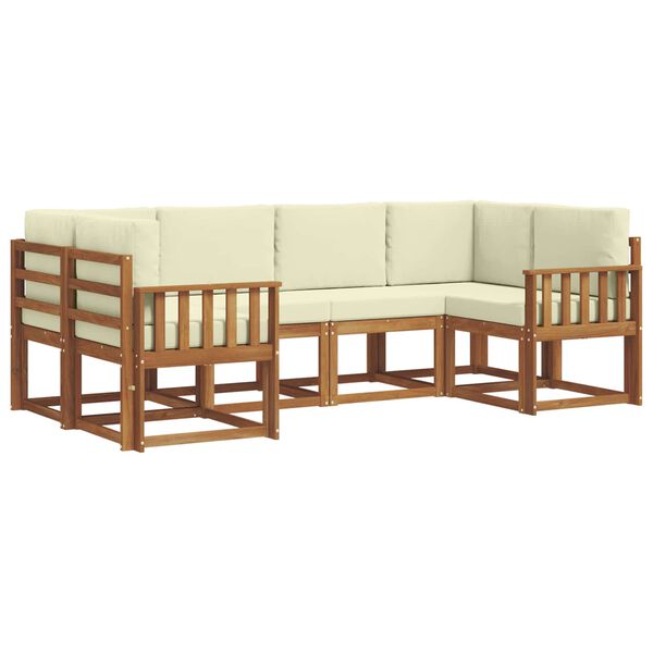 vidaXL Set vanjskih sofa s jastukom 6 pcs Prirodna i krem