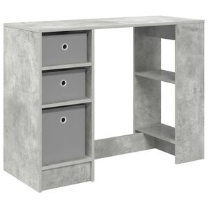 vidaXL Stol s policom Betonski sivi 100 x 40 x 75 cm Konstruirano drvo