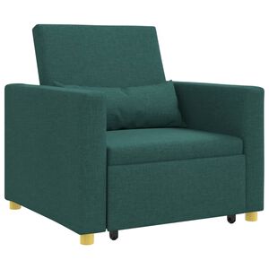 vidaXL Sofa na razvlačenje Singl Tamnozelena 90 x 165 x 87 cm tkanina
