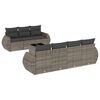 vidaXL 8-dijelni set vrtnih sofa od poliratana s jastucima sivi