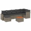 vidaXL 8-dijelni set vrtnih sofa od poliratana s jastucima sivi