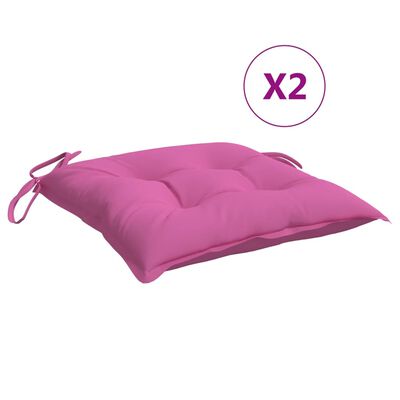 vidaXL Jastuci za stolice 2 kom ružičasti 40 x 40 x 7 cm od tkanine