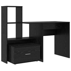 vidaXL Stol Crni hrast Konstruirano drvo 131,5 x 50 x 106,5 cm