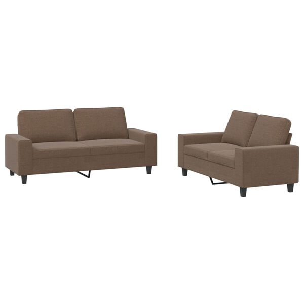 vidaXL 2-dijelni set sofa smeđi od tkanine