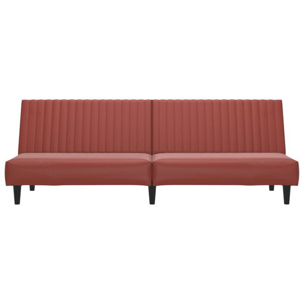 vidaXL Dvosjed / dnevni ležaj od umjetne kože crvena boja vina