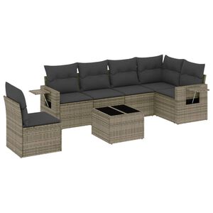 vidaXL 7-dijelni set vrtnih sofa sivi od poliratana