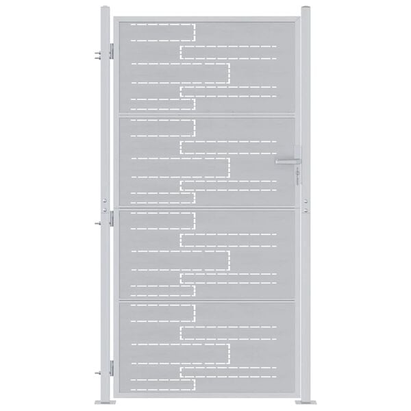 vidaXL Vrtna vrata Srebrno 96 x 180 cm Nehrđajući čelik