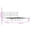 vidaXL Metalni okvir za krevet s uzglavljem bijeli 183x213 cm