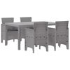 vidaXL Vrtni set za objed 5 pcs Svijetlo siva Polt ratan
