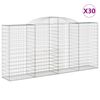 vidaXL Lučne gabionske ko&scaron;are 30kom 300x50x140/160cm pocinčano željezo