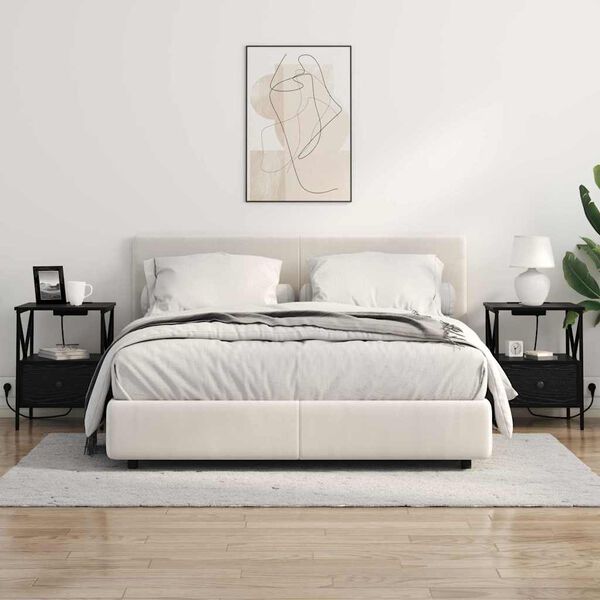 vidaXL Noćni ormar Crni hrast 41,5 x 40,5 x 55 cm Konstruirano drvo