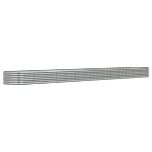 vidaXL Povi&scaron;ena vrtna gredica od pocinčanog čelika 620x80x36 cm srebrna