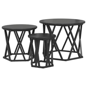 vidaXL Ugolni bočni stol 3 kom. Crni hrast 53 x 53 x 40 cm