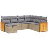vidaXL 7-dijelni set vrtnih sofa s jastucima bež od poliratana
