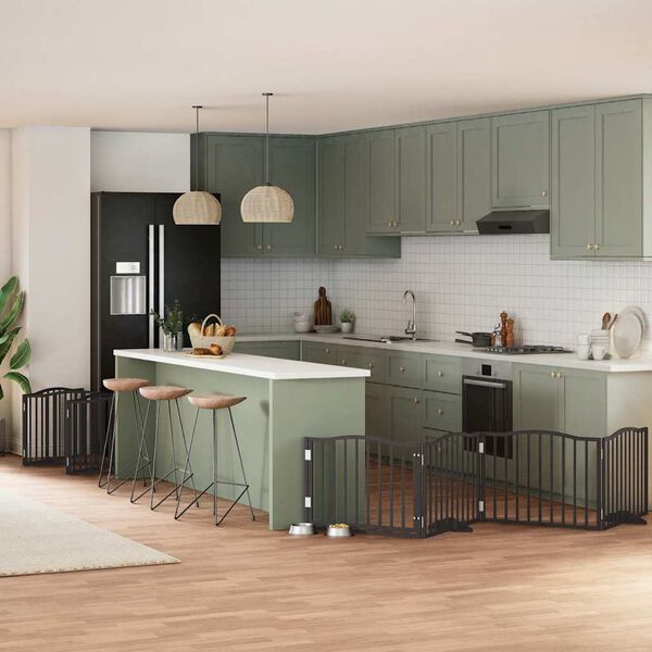 vidaXL Vrata za pse s vrata&scaron;cima 12 panela sklopiva 960 cm drvo topole