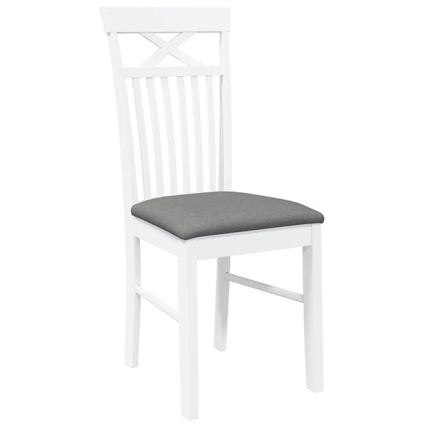 vidaXL Blagovaonske stolice s jastucima 2 kom. Bijela guma od punog