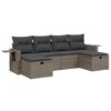 vidaXL 6-dijelni set vrtnih sofa od poliratana s jastucima sivi