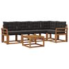 vidaXL Set vanjskih sofa s jastukom 6 pcs Prirodna i crna