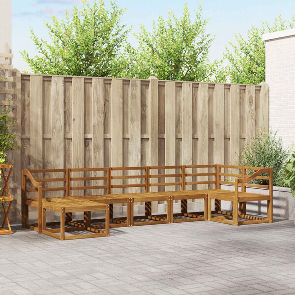 vidaXL Set vanjskih sofa 7 pcs Prirodna Čvrsto drvo akacije