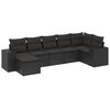 vidaXL 7-dijelni set vrtnih sofa od poliratana s jastucima crni