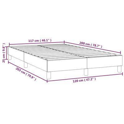 vidaXL Okvir za krevet s oprugama krem 120x200 cm od tkanine