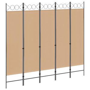 vidaXL 5-Panelni Pregrađivač Bež 200 x 180 cm Tkanina