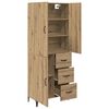 vidaXL Highboard Umjetnički hrast 69,5 x 34 x 180 cm Konstruirano drvo
