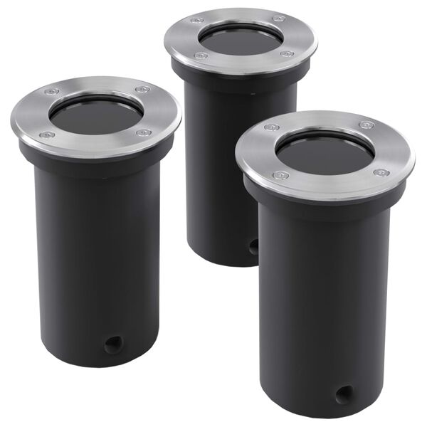 vidaXL Vrtna Ugradbena Svjetiljka 3 kom. Okrugla