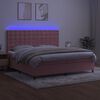 vidaXL Krevet box spring s madracem LED ružičasti 200x200cm bar&scaron;unasti