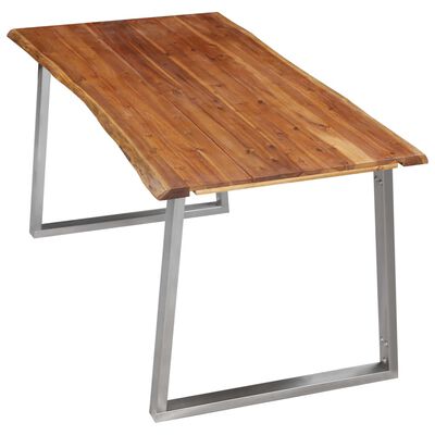 vidaXL Blagovaonski stol 160 x 80 x 75 cm od bagremovog drva i čelika