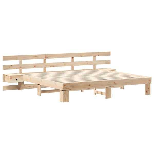 vidaXL Krevetna konstrukcija Smeđa 180 x 200 cm Čvrsto borovo drvo