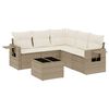 vidaXL 6-dijelni set vrtnih sofa s jastucima bež od poliratana