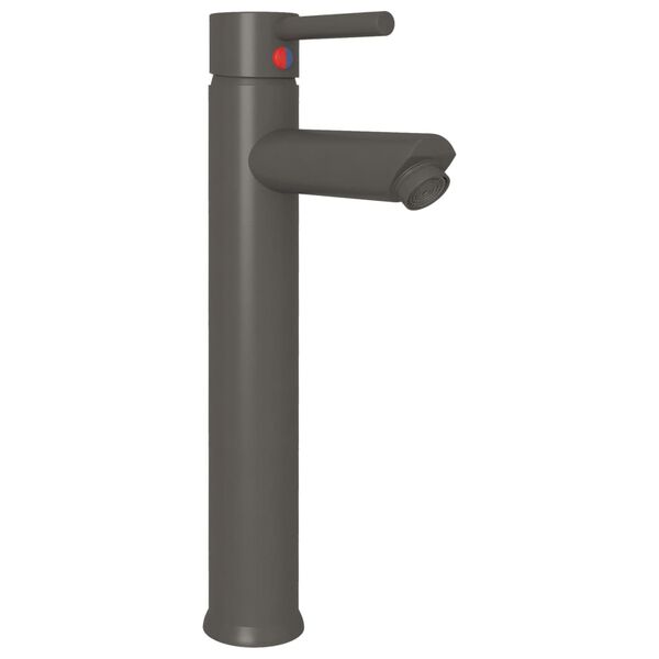 vidaXL Umivaonik sa slavinom i odvodom crni od kaljenog stakla