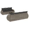 vidaXL 8-dijelni set vrtnih sofa od poliratana s jastucima sivi