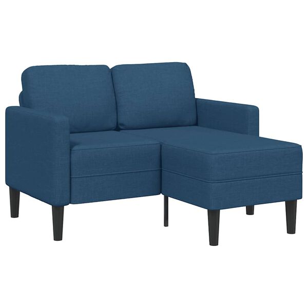 vidaXL Sofa 2-sjed s ležaljkom u obliku slova L plava 125 cm tkanina