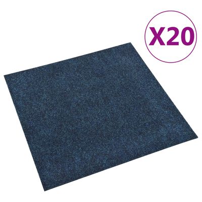vidaXL Podne pločice s tepihom 20 kom 5 m² modre