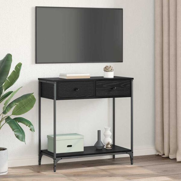 vidaXL Konzolna stolica Crni hrast 75 x 34,5 x 75 cm Konstruirano drvo