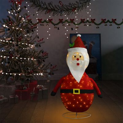vidaXL Ukrasna božićna figura Djeda Mraza LED luksuzna tkanina 120 cm